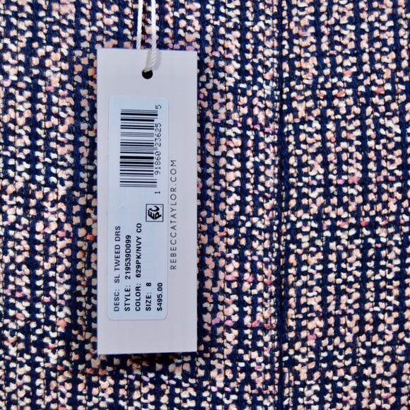 ๐๐ท๏ธ  Rebecca Taylor Navy/Blush  Tweed Work/Office Dress - Picture 8 of 15